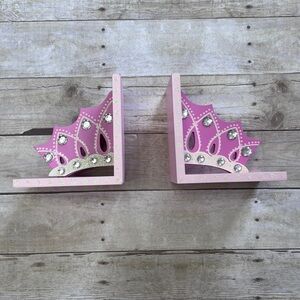Pink Crown Bookends
